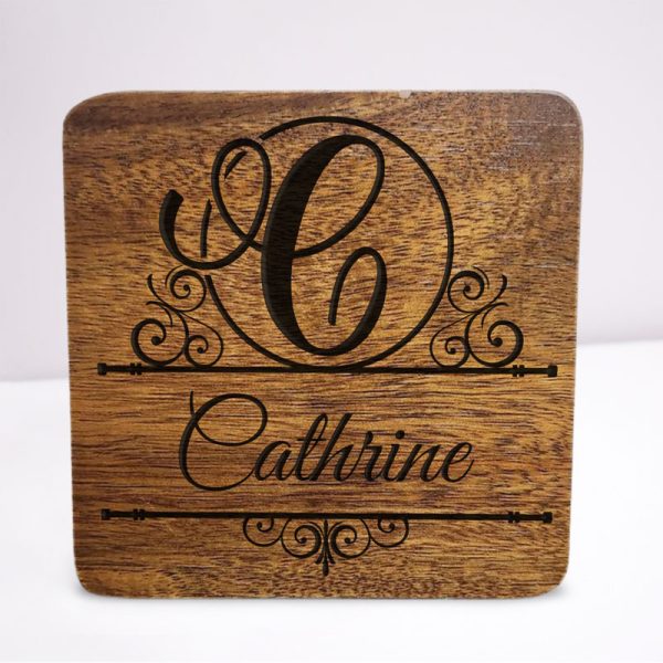 Engraved Wooden Coaster - Image 3